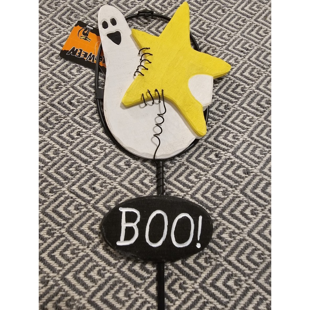 Halloween Spring Top Yard Art Ghost And Star, Boo- 2ft Tall- Wal-Mart